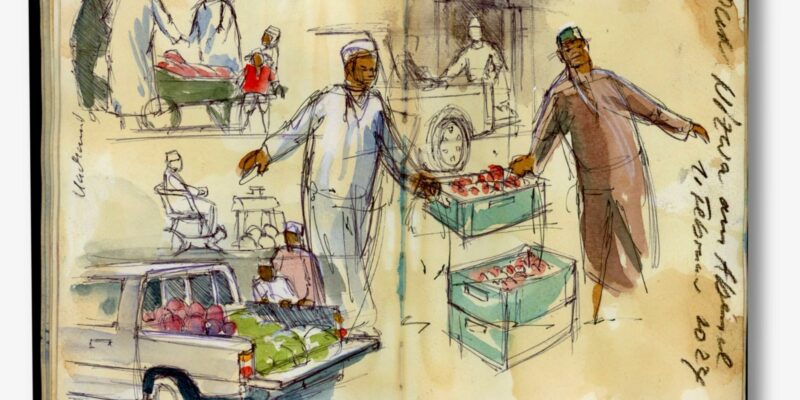 Oman-Urban-Sketching mit Jens Hübner